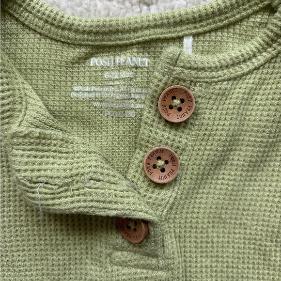 Posh Peanut Waffle Knit Long Sleeve Twirl bodysuit dress in size 6-12m - Picture 2 of 4